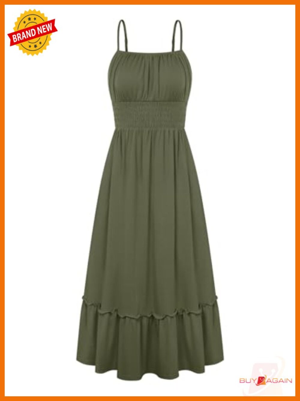 Women's Summer Maxi Dress Ruched Smocked A-Line Sleeveless with Pockets
